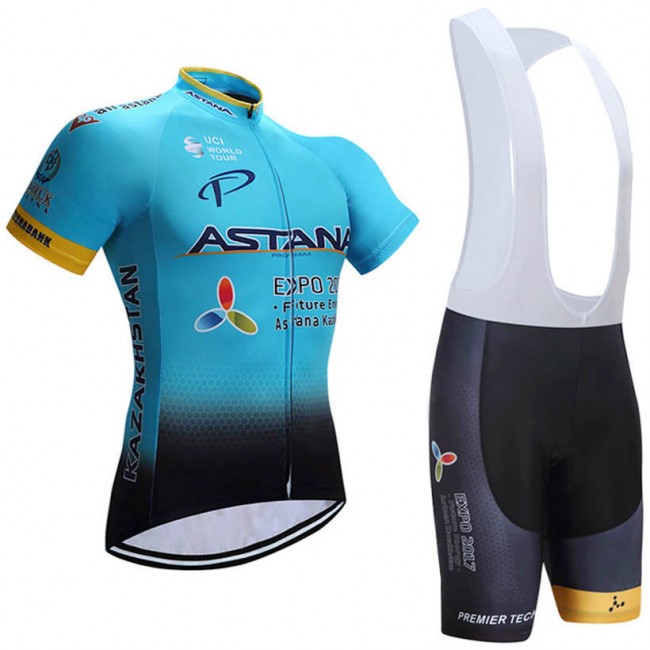 2017 Astana Fahrradbekleidung Satz Radtrikot Kurzarm+Kurz Trägerhose Radtrikot Kaufen 2017 Astana Fahrradbekleidung Satz Radtrikot Kurzarm+Kurz Trägerhose Radtrikot Kaufen