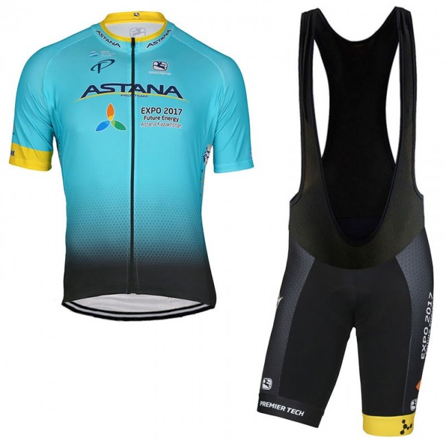 Astana Pro 2017 Fahrradbekleidung Satz Radtrikot Kurzarm+Kurz Trägerhose Schwarz Radtrikot Kaufen Astana Pro 2017 Fahrradbekleidung Satz Radtrikot Kurzarm+Kurz Trägerhose Schwarz Radtrikot Kaufen