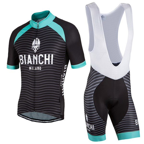 Bianchi Milano 2017 Fahrradbekleidung Satz Radtrikot Kurzarm+Kurz Trägerhose A3 Radtrikot Kaufen