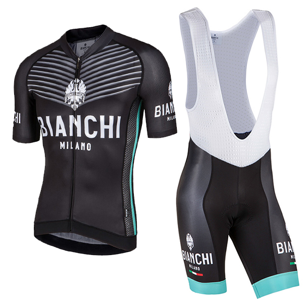 Bianchi Milano 2017 Fahrradbekleidung Satz Radtrikot Kurzarm+Kurz Trägerhose A5 Radtrikot Kaufen