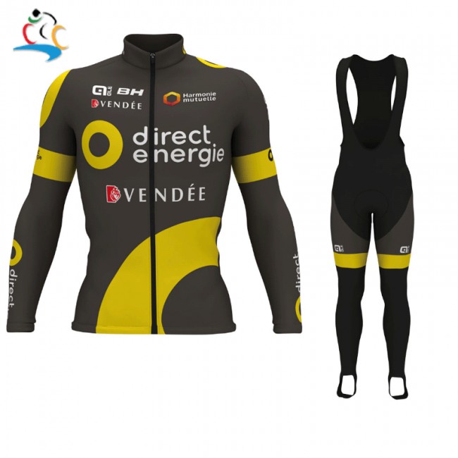 2017 Direct Energie Pro Fahrradbekleidung Satz Radtrikot Langarm+Lang Trägerhose Radtrikot Kaufen 2017 Direct Energie Pro Fahrradbekleidung Satz Radtrikot Langarm+Lang Trägerhose Radtrikot Kaufen