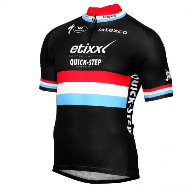 ETIXX-QUICK STEP 2017 Luxembourgian Champion Schwarz Radtrikot Kurzarm Radtrikot Kaufen ETIXX-QUICK STEP 2017 Luxembourgian Champion Schwarz Radtrikot Kurzarm Radtrikot Kaufen