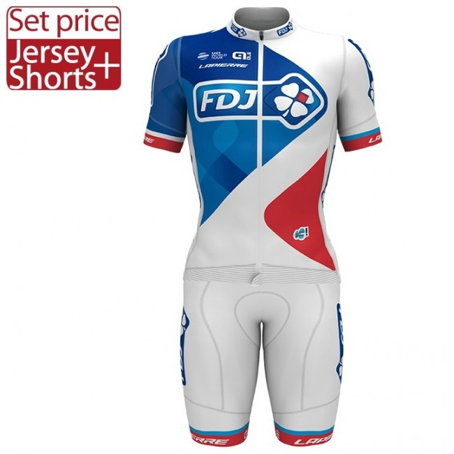 FDJ Pro 2017 Weiß Fahrradbekleidung Satz Radtrikot Kurzarm+Kurz Radhose Radtrikot Kaufen FDJ Pro 2017 Weiß Fahrradbekleidung Satz Radtrikot Kurzarm+Kurz Radhose Radtrikot Kaufen