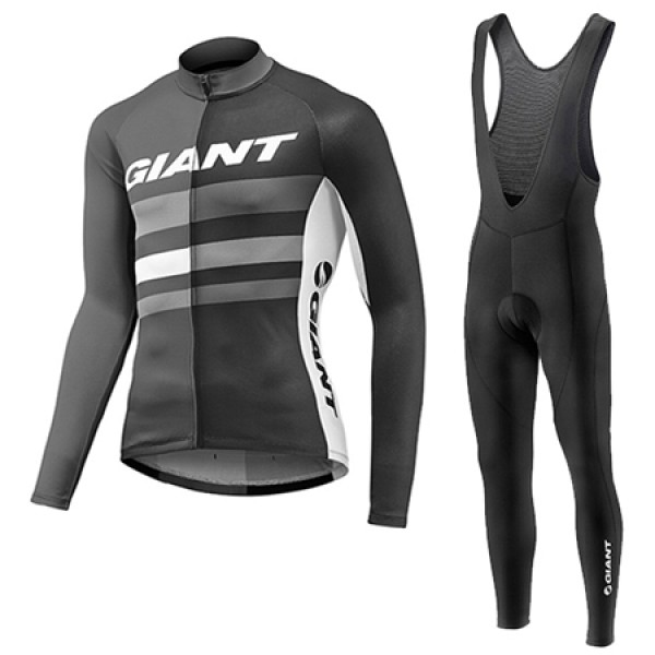 2017 Giant Fahrradbekleidung Satz Radtrikot Langarm+Lang Trägerhose Schwarz Radtrikot Kaufen