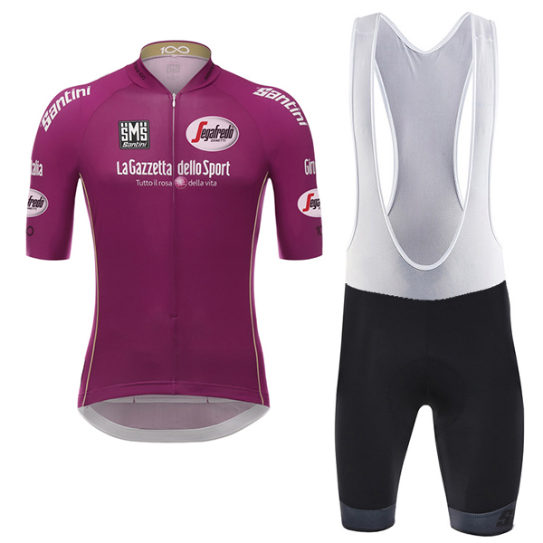 Giro d'Italia 2017 Cyclamen Fahrradbekleidung Satz Radtrikot Kurzarm+Kurz Trägerhose Radtrikot Kaufen
