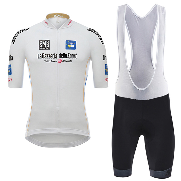 Giro d'Italia 2017 Weiß Fahrradbekleidung Satz Radtrikot Kurzarm+Kurz Trägerhose Radtrikot Kaufen