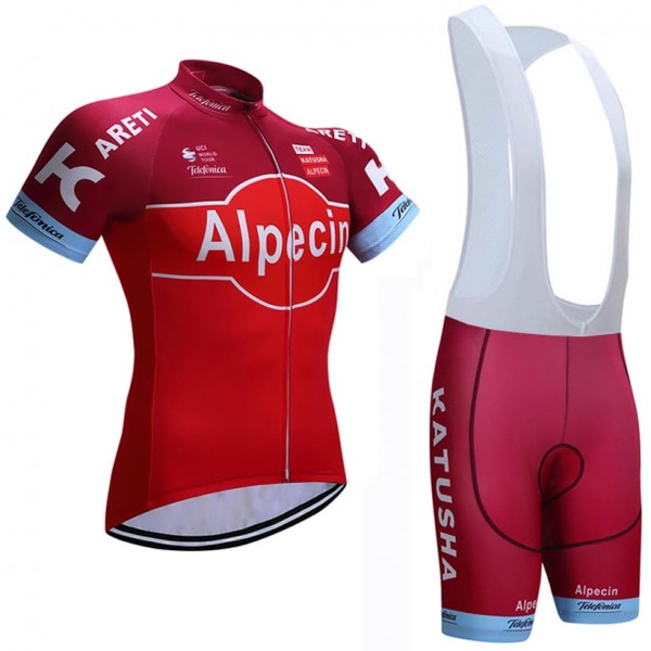 2017 KATUSHA Alpecin Fahrradbekleidung Satz Radtrikot Kurzarm+Kurz Trägerhose Radtrikot Kaufen