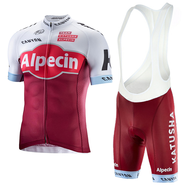 KATUSHA Alpecin Pro 2017 Fahrradbekleidung Satz Radtrikot Kurzarm+Kurz Trägerhose Radtrikot Kaufen
