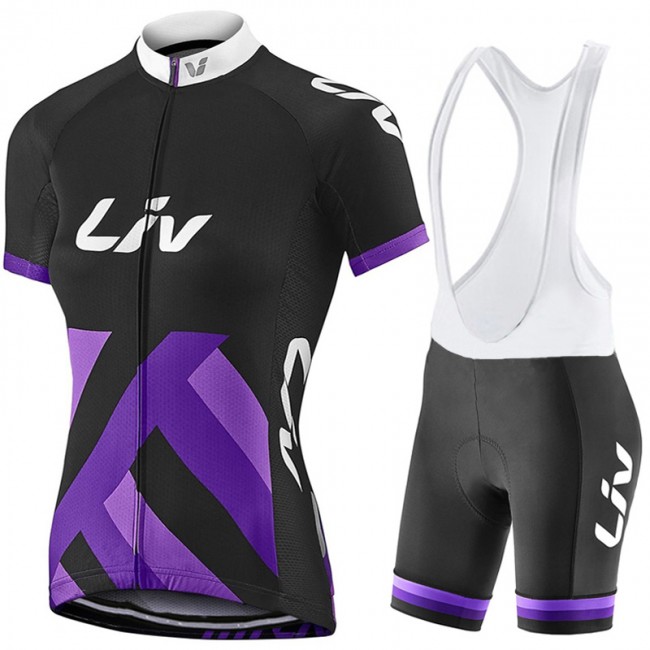 2017 Liv Damen Schwarz-lila Fahrradbekleidung Satz Radtrikot Kurzarm+Kurz Trägerhose Radtrikot Kaufen 2017 Liv Damen Schwarz-lila Fahrradbekleidung Satz Radtrikot Kurzarm+Kurz Trägerhose Radtrikot Kaufen
