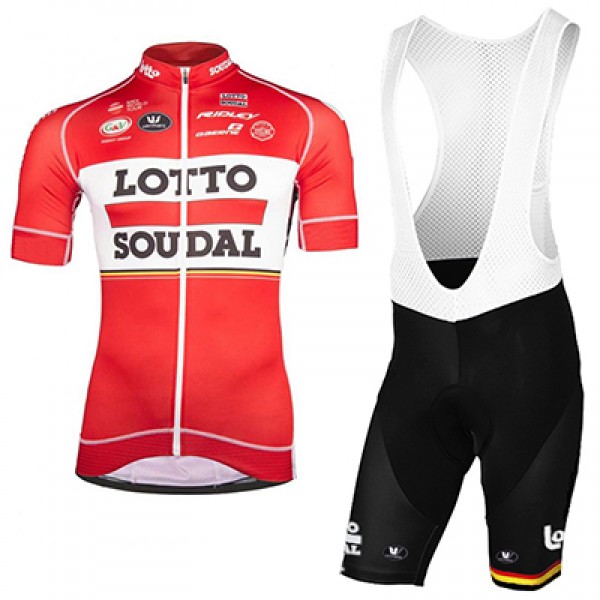 2017 LOTTO SOUDAL Fahrradbekleidung Satz Radtrikot Kurzarm+Kurz Trägerhose Radtrikot Kaufen