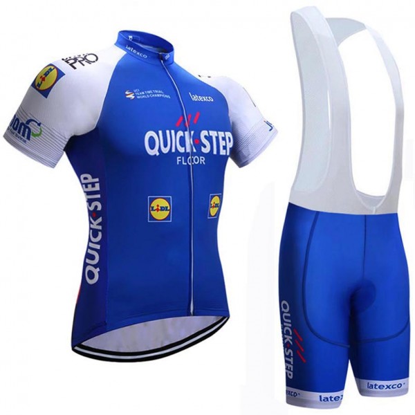 2017 Quick Step Floors Fahrradbekleidung Satz Radtrikot Kurzarm+Kurz Trägerhose Radtrikot Kaufen