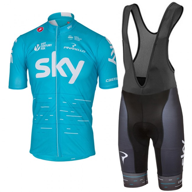 2017 Sky Pro Fahrradbekleidung Satz Radtrikot Kurzarm+Kurz Trägerhose Radtrikot Kaufen 2017 Sky Pro Fahrradbekleidung Satz Radtrikot Kurzarm+Kurz Trägerhose Radtrikot Kaufen