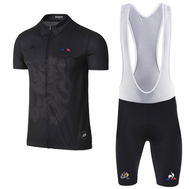 2017 Tour de France Schwarz Fahrradbekleidung Satz Radtrikot Kurzarm+Kurz Trägerhose Radtrikot Kaufen 2017 Tour de France Schwarz Fahrradbekleidung Satz Radtrikot Kurzarm+Kurz Trägerhose Radtrikot Kaufen