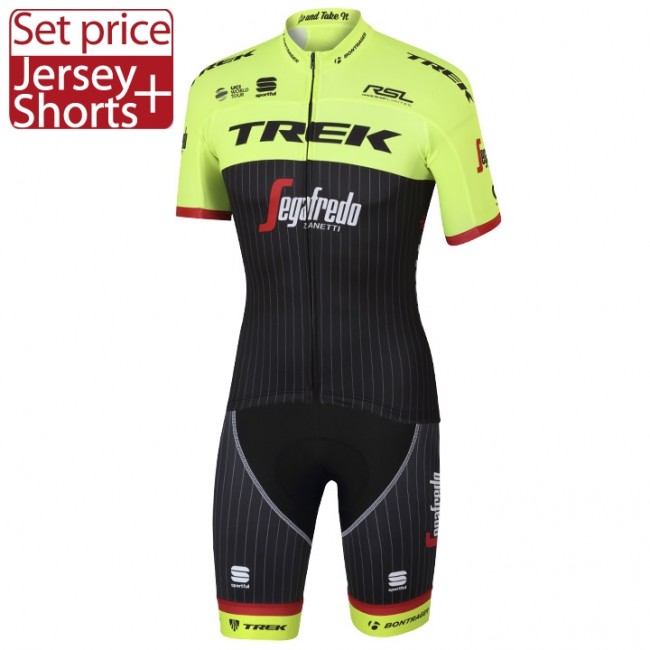 Trek Segafredo Pro 2017 Gelb Fahrradbekleidung Satz Radtrikot Kurzarm+Kurz Radhose Radtrikot Kaufen Trek Segafredo Pro 2017 Gelb Fahrradbekleidung Satz Radtrikot Kurzarm+Kurz Radhose Radtrikot Kaufen