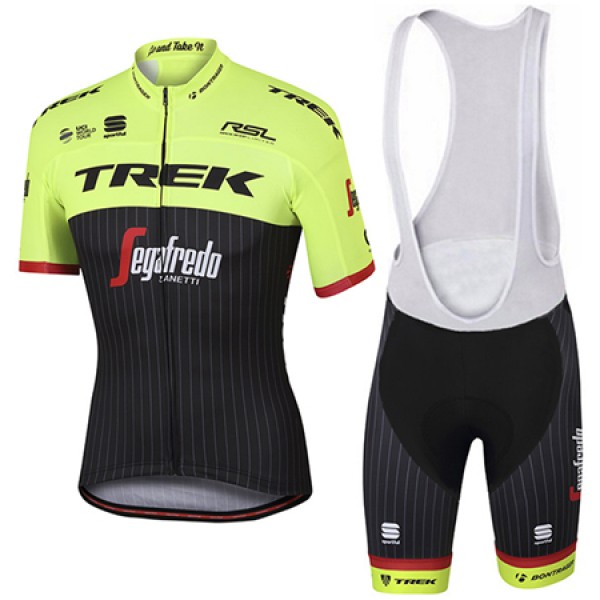 Trek Segafredo Pro 2017 Gelb Fahrradbekleidung Satz Radtrikot Kurzarm+Kurz Trägerhose Radtrikot Kaufen