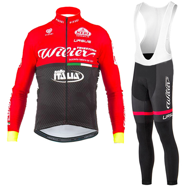 WILIER SELLE ITALIA 2017 Pro Fahrradbekleidung Satz Radtrikot Langarm+Lang Trägerhose Radtrikot Kaufen